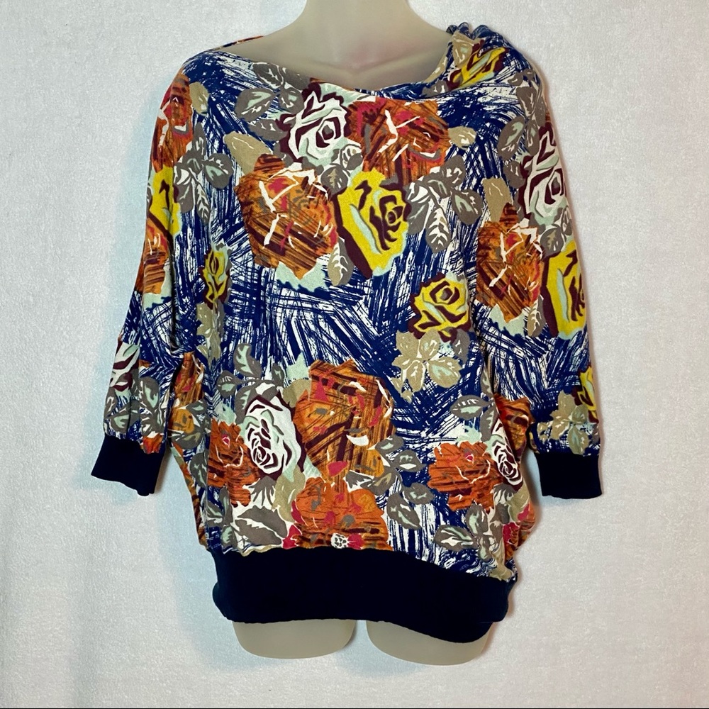 SPARROW Autumn Leaves asymmetrical top M Anthro
